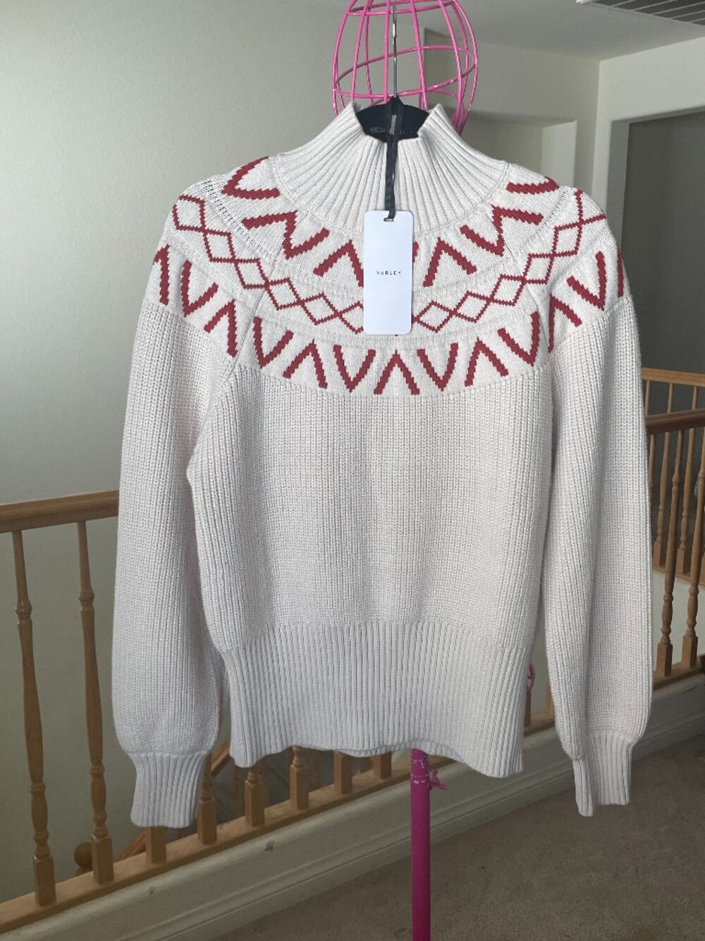 NWT Varley - Fair Isle Yoke Knit Sweater
